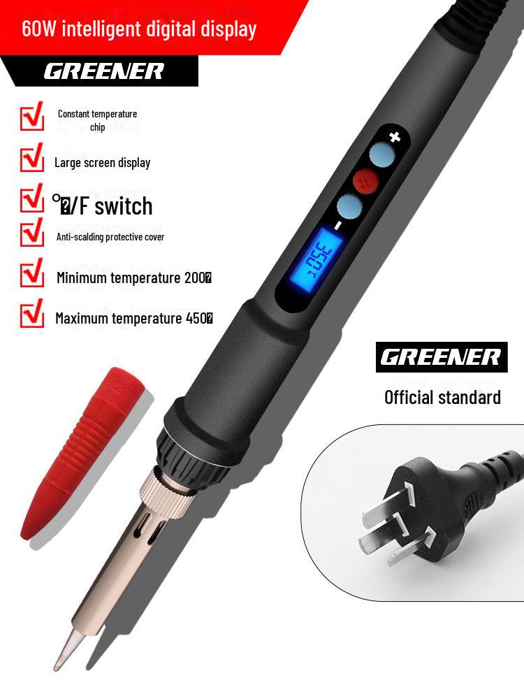 Green Forest Adjustable Temperature Electric Soldering Iron Tool - High Power, Internal Heating, Constant Temperature, Household & Student Use.