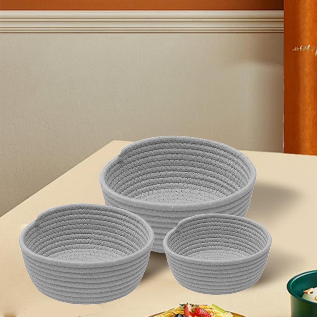 3 Stykker Bomullstau Kurver Småting Kurv Barnerom Vaskekurv for