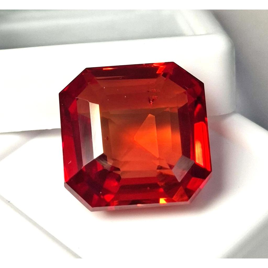 Beautiful Natural Mexican Fire Opal 21-22 Ct Asscher Cut Certified Gemstone
