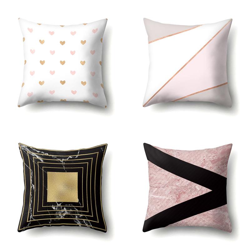 Nordic Pillow Ins Style Polyester Pillow Case Car Decoration Home Printed Car Waist Cushion Pillow Case