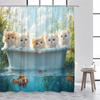 Funny Black Cat Shower Curtain Cute Animal Flowers Bonsai Polyester Fabric home Bathroom Decorative Bath Curtains with Hooks