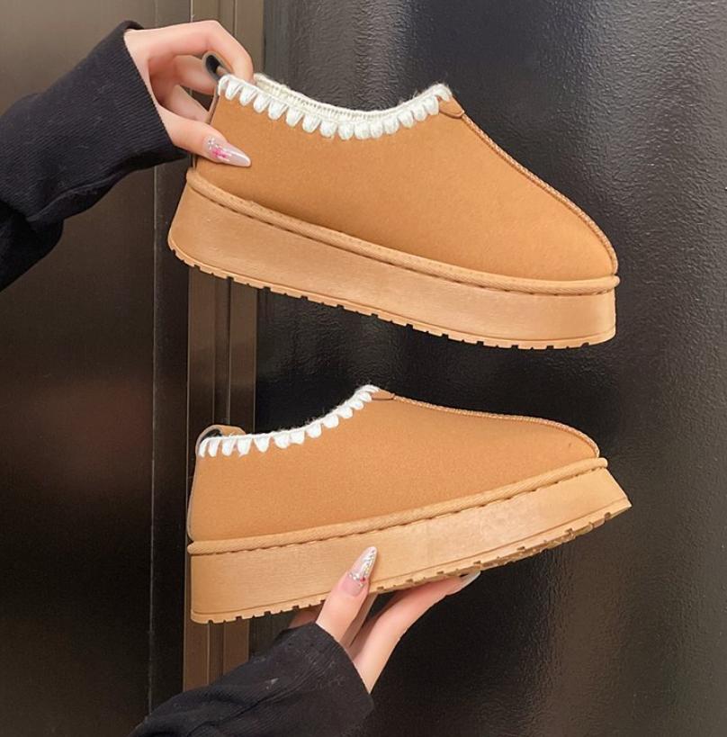 Luxury Short Plush Snow Boots Cotton Shoes 2026 Winter New Anti-suede Women Casual Flat Nonslip Cotton Boots Mini Fur Boots