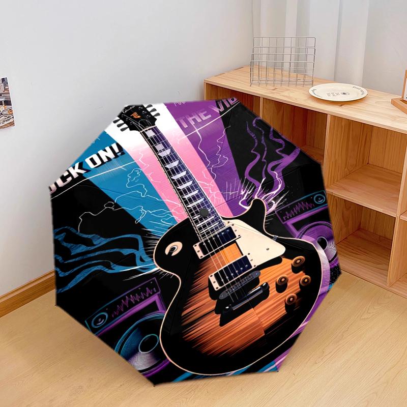 1PC electric guitar Umbrella Portable Folding Umbrella Iron Frame Hole Bone Structure Outdoor Home Umbrella A15