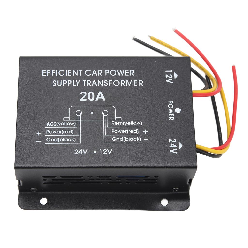 Car Electric Converter 20A 24V To 12V DC Electric Power Transformer Adapter for Walkie Talkie Car Display Truck Bus