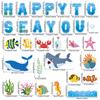 Marine animal bulletin board decoration card school classroom party paper cutting undersea world decoration card paper