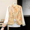 Frühlings-Damen-Zweiteiler im chinesischen Stil mit Froschknöpfen und besticktem Jacquard-Weste