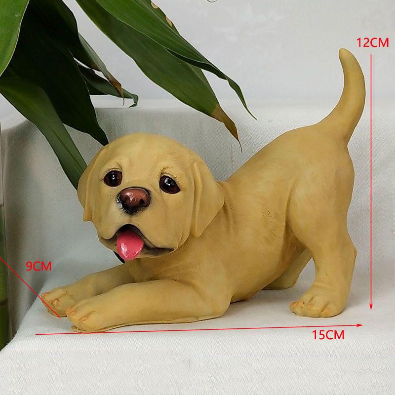 Simulated Dog Model Ornament Resin Dog Sculpture Decoration Bedroom Desktop Decor Home Decoration Accessories Kids Birthday Gift