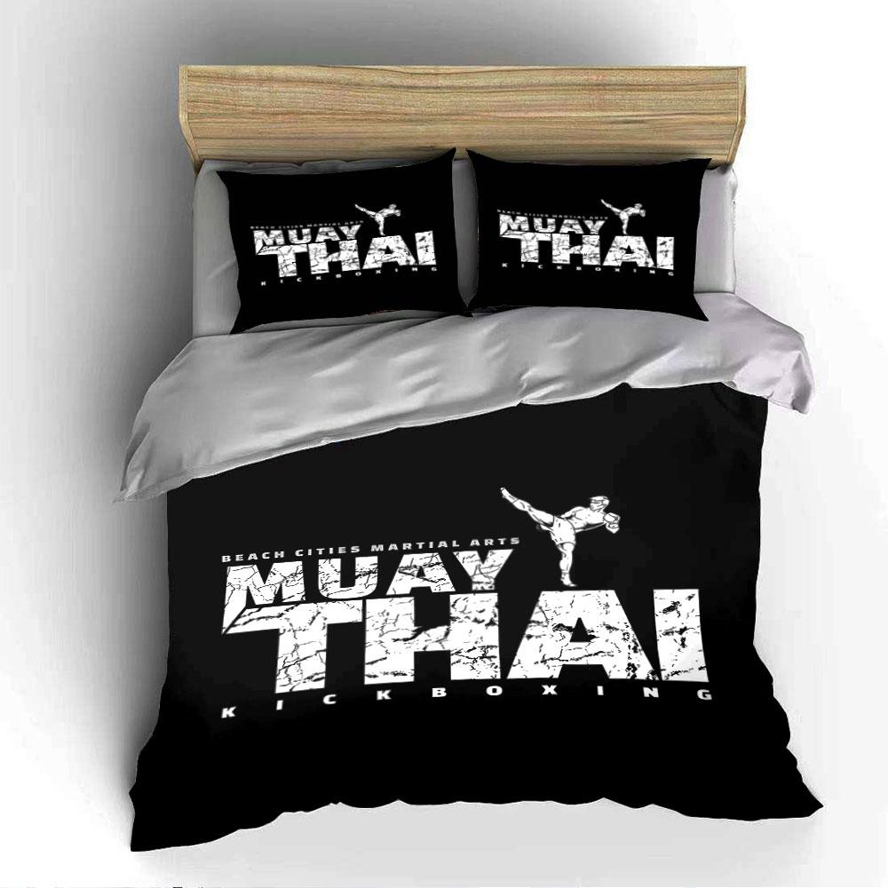 Muay Thai Kickboxing Design Bedding Duvet Cover Set  (1*Duvet Cover 2*Pillowcases, without duvet insert)