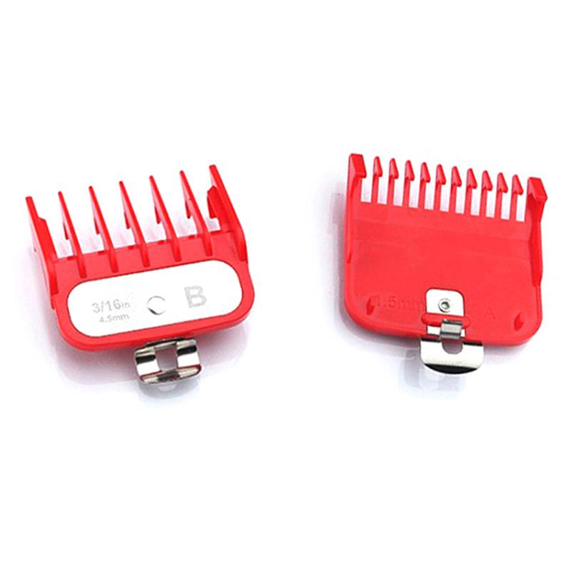 1.5+4.5Mm Size Guide Comb Red Attachment Comb Set With A Metal Holder Clipper