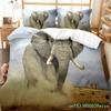 Set copripiumino colorato con elefante dei cartoni animati, per letto king size e queen size, per bambini, ragazzi e ragazze, set di biancheria da letto con simpatici animali selvatici