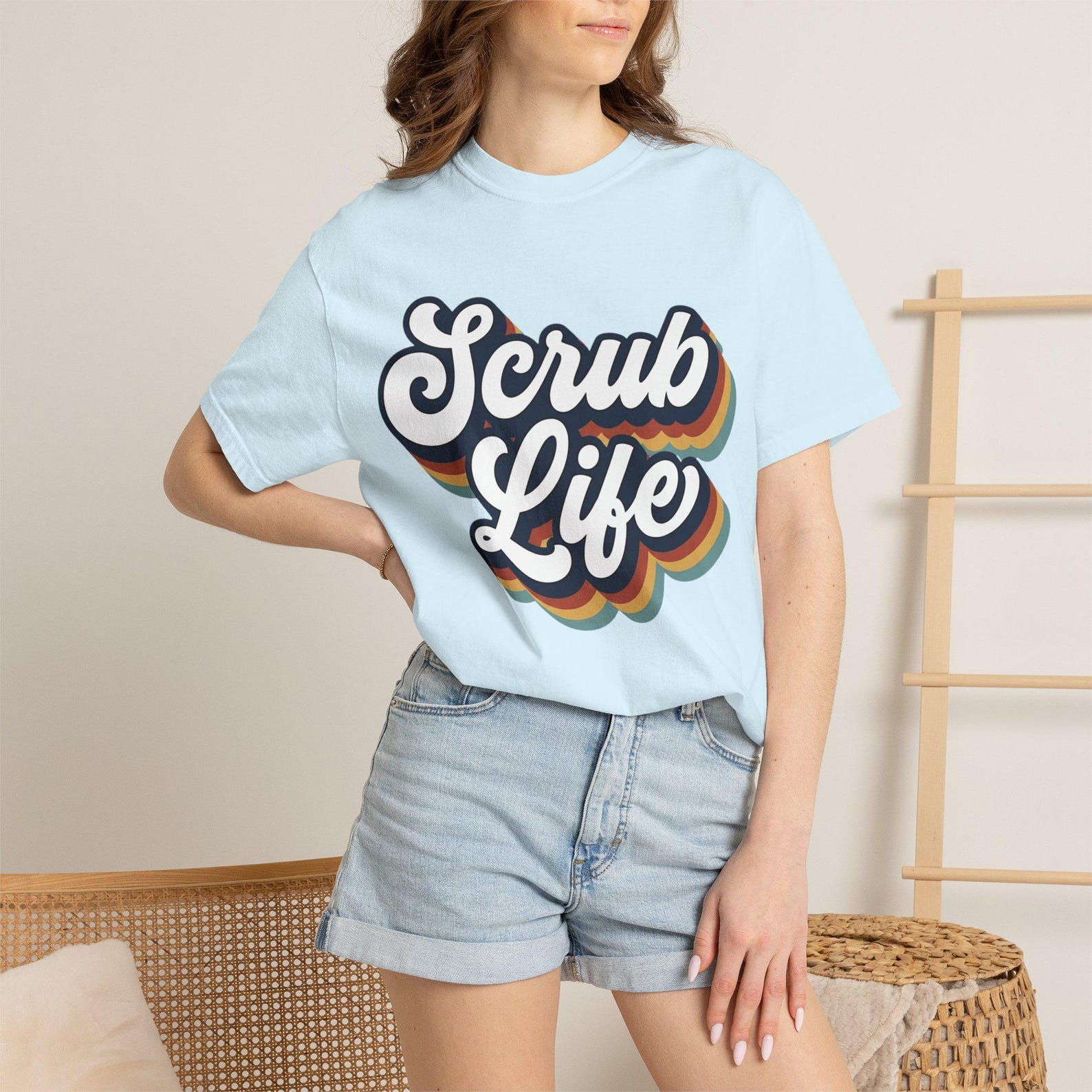 Scrub Life T-shirt | Retro Script Nurses Medical Tee S
