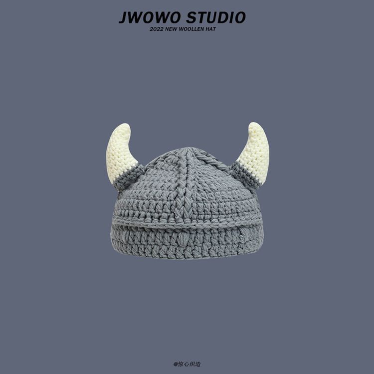 Pullover hat green female autumn and winter warm cute cartoon wool hat male