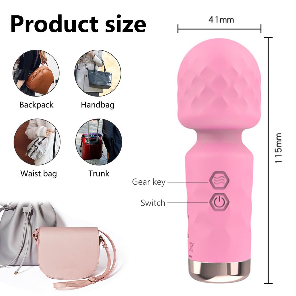 10 Modes Powerful Vibration Mini Vibrator Usb Charging Handheld Body Massager Clitoris G-Spot Vibrators Sex Toy Women AV Wand