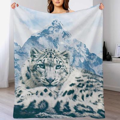 Snow Leopard Over the Mountains Throw Blanket Polar Fashion Sofas Sofa Bed Decorative Blankets