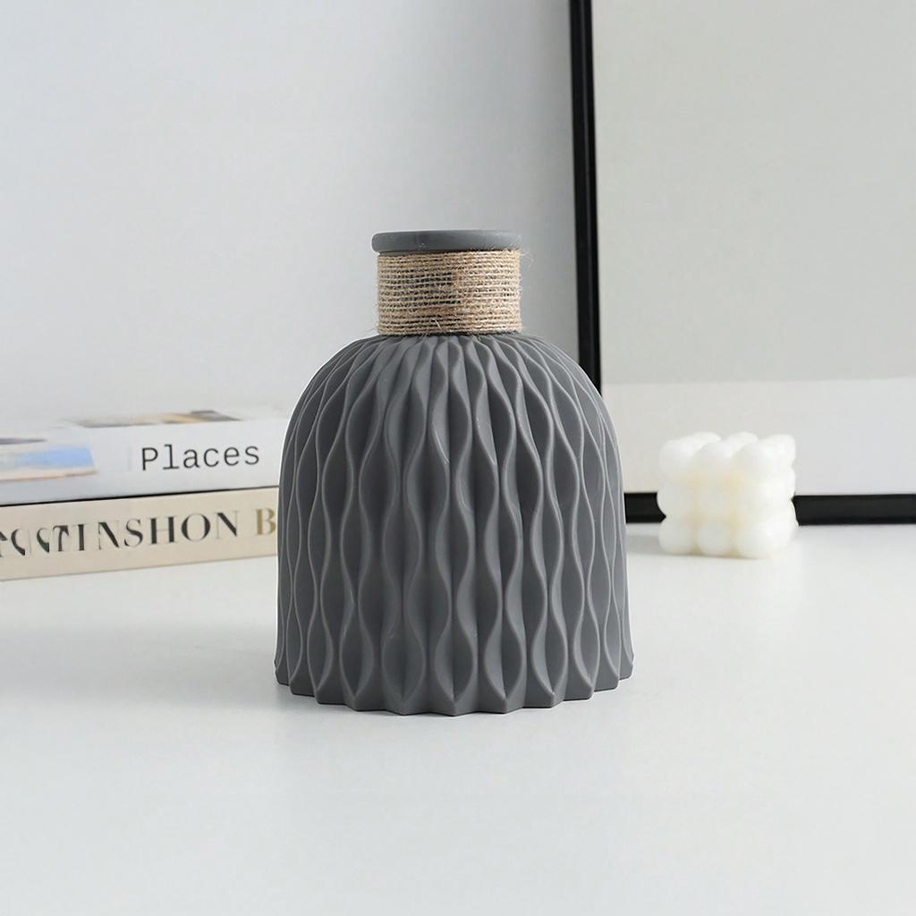 

1шт пластиковая ваза для цветов, небьющиеся вазы креативное украшение дома для свадебной вечеринки фестиваль Vase (no flowers) серый