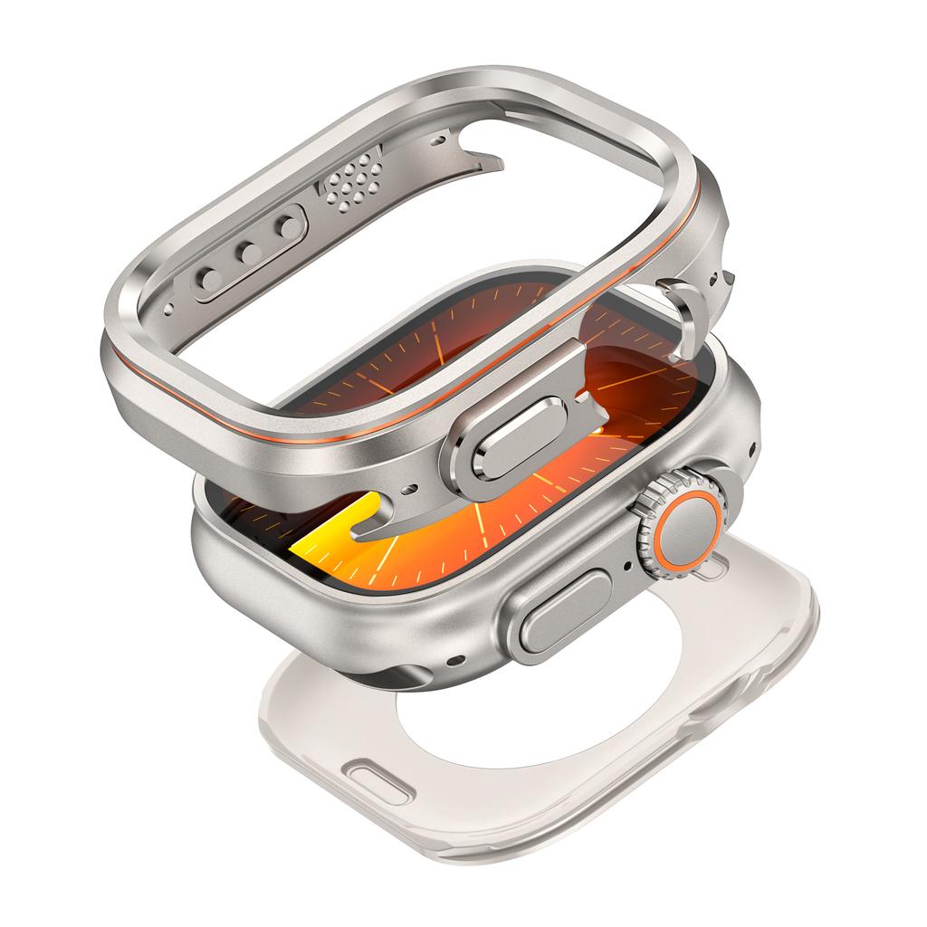 Halo Style Aluminum Alloy Case For Apple Watch Ultra Case 49mm Metal Frame Bumper Protective for iWatch Ultra 2/3 49MM luxurious Protector Cover