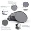 6Pcs High Quality 10cm Diameter Silicone Coasters with Holder Heat Resistant Drink Coasters Waterproof Round Shape Cup Coasters