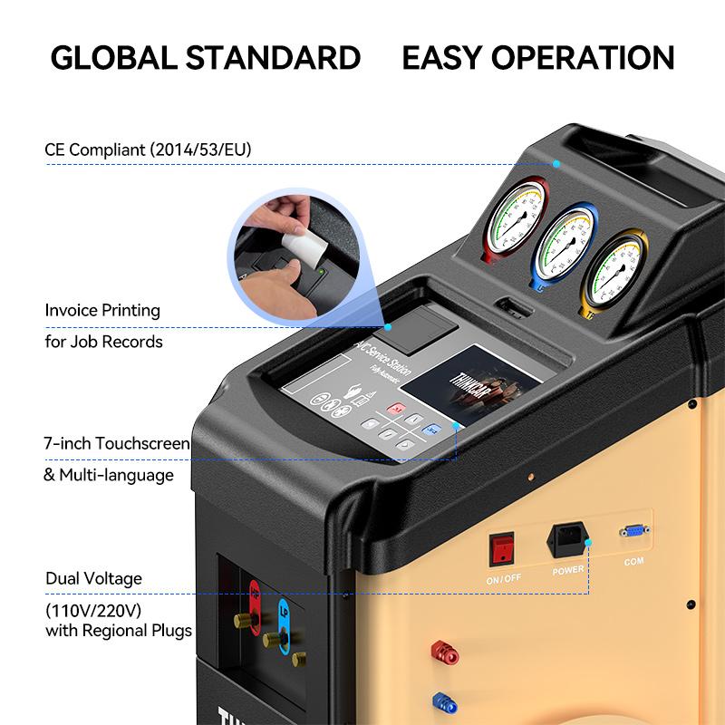 THINKCAR AC100 Lite Dual-Refrigerant A/C Service Station R134a R1234yf Recovery Recycling Recharging Vacuum Machine for Car