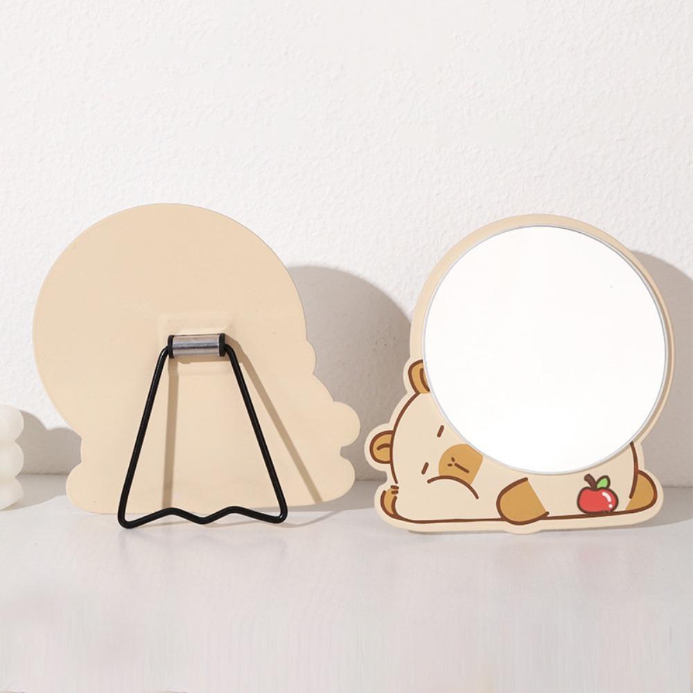 Cartoon Standing Makeup Mirror Adjustable Single-sided Mirror Creative Folding Makeup Mirror  Gift