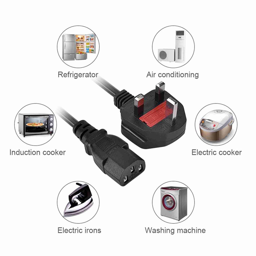 1,8 Meter 3 Pin Stecker Netzkabel Kabel für Klimaanlage Kühlschrank Herd