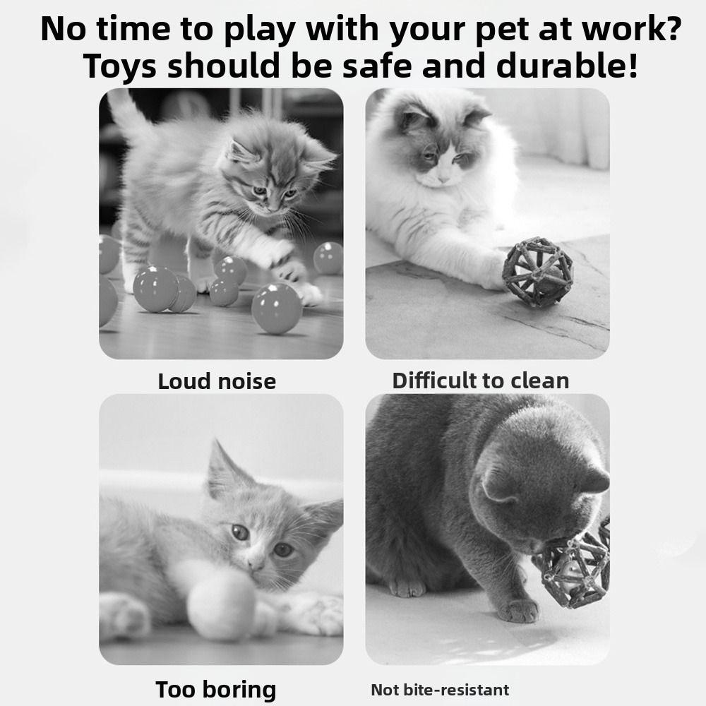 Creative Infrared Automatic Rolling Ball Voice Alert Low-Noise Cat Infrared Interactive Ball with Imitate Mouse Bite-resistant