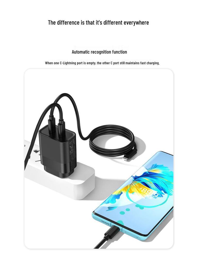 SAA-zertifiziertes 20W Dual-Typ-C-Ladegerät – Australischer Standard-Handy-Ladegerät 2C