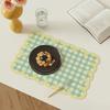 Checkered Frill Edge Placemat for Kitchen and Dining Table Decor Diatom Mud Kitchen Desktop Decoration