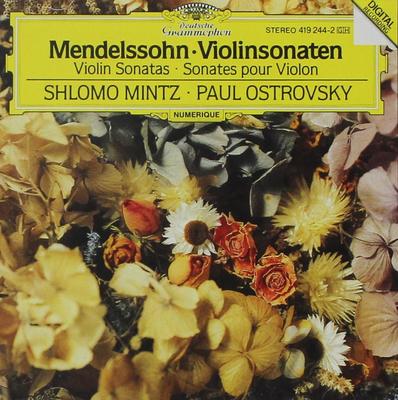 CD MENDELSSOHN, MINTZ; OSTROVSKY - Violin Sonatas 4192442 Deutsche Grammo 1987 Germany Classical Used