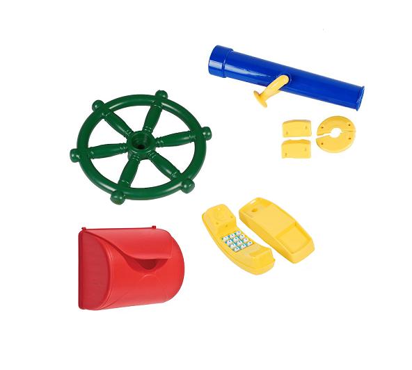 4-in-1 set: rudder, telescope, telephone, mailbox