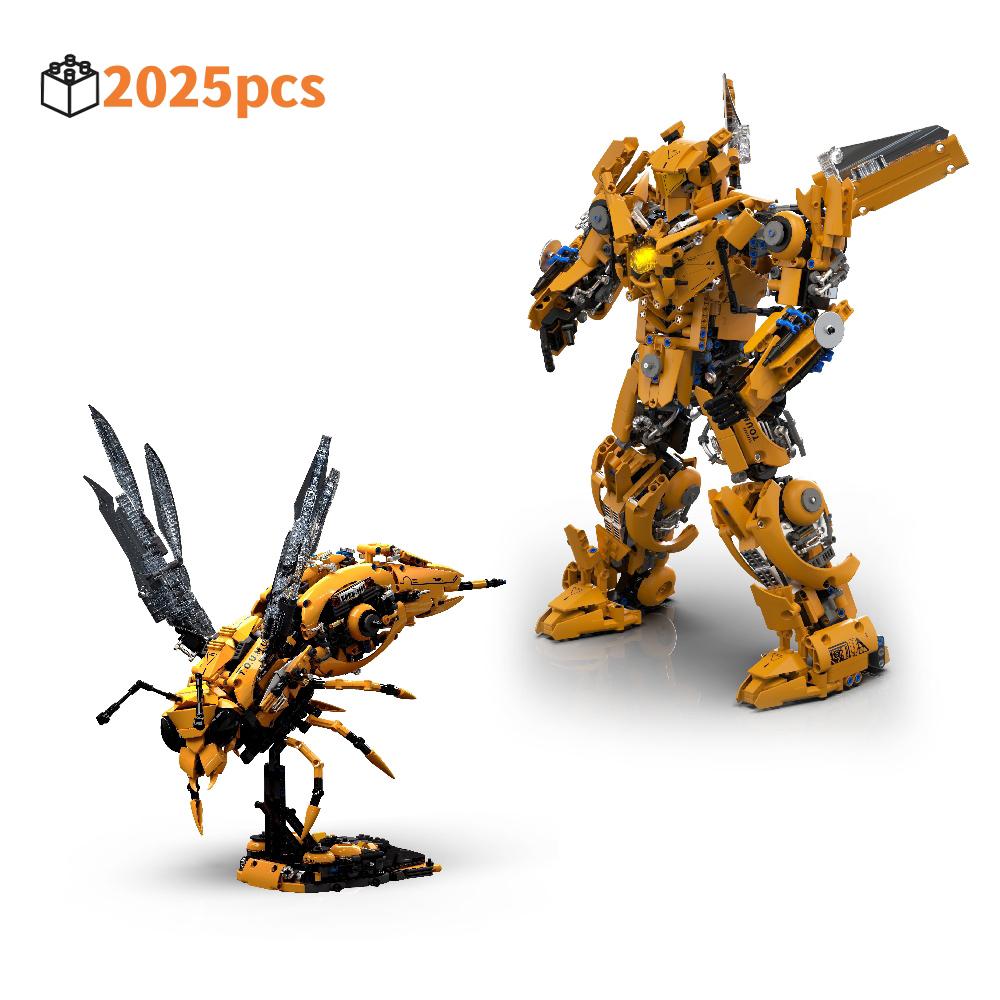 Wespen Roboter 2in1 Verwandlungs Bausteine Set Stk Kreatives 3D Modell Deko Geschenkidee Weihnachten Erwachsene Kinder