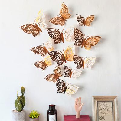 Lasergeschnittene 3D Schmetterlings-Wanddeko für Zuhause, Party, Hochzeit, Girlande, Pappschmuck mit Lotusblumen