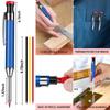 Metal Solid Carpenter Pencil Set For Deep Hole Marker With Refill Leads Marking Tool Woodworking Deep Hole Mechanical Pencils