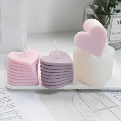 3D Heart Candle Mold Silicone Love Heart Mold with Clear Texture Valentine's Day