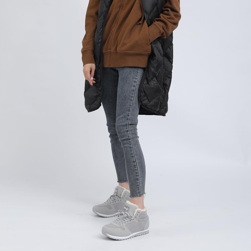 PAFHL Snow Winter Warm Sizes Sizes Women's Boots, Men's Sneakers, Snowshoes, Fleece-Lined Sneakers, 23.0cm-28.0cm, Black, 24.5cm