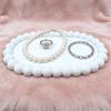 Decorative Jewelry Tray 3D Printed Small Trinket Dish with Beaded Trim Cute Ring Holder Plate for Rings Earrings Necklaces Bracelet Watch Keys