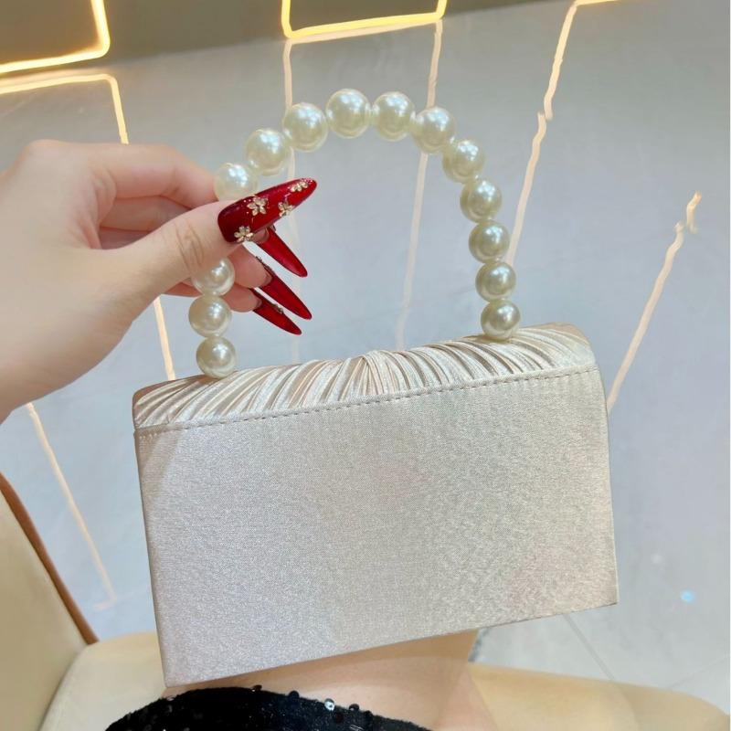 Fashionable Evening Bag Pleated Party and Banquet Bag Hand-held Bag Wedding Bridesmaid Handbag Casually