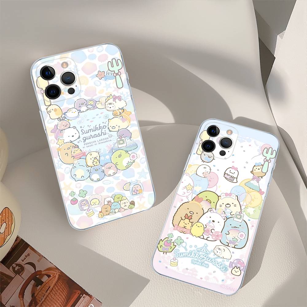 Anime S-Sumikko G-Gurashi  Transparent TPU Phone Case for iPhone 17 11 12 13 14 15 16 Pro Max 16 Plus Cover