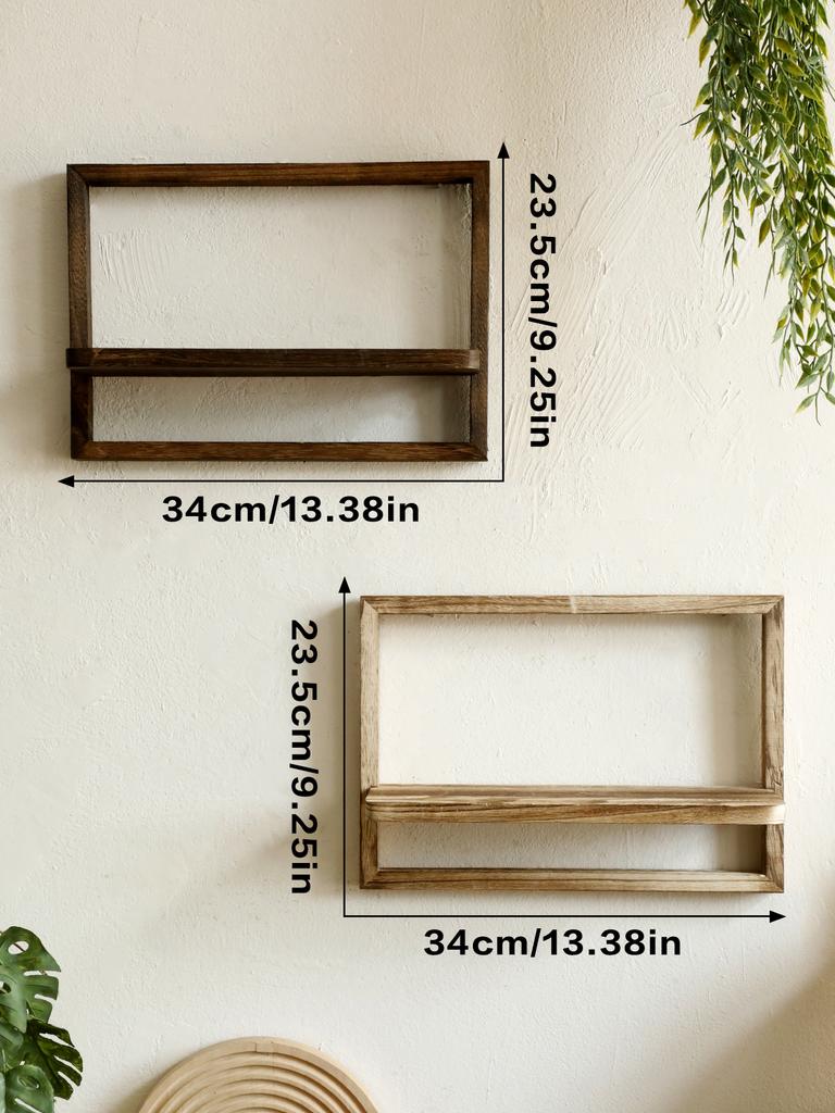 Rustic Wood Floating Shelves for Wall Decorative Wall Mounted Storage Display Shelf Plants Small Items Wooden Hanging Shelves