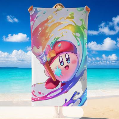 Quick Dry Beach Towel Kirby Pattern, Lightweight Absorbent Towel for Pool Beach Vacation Use