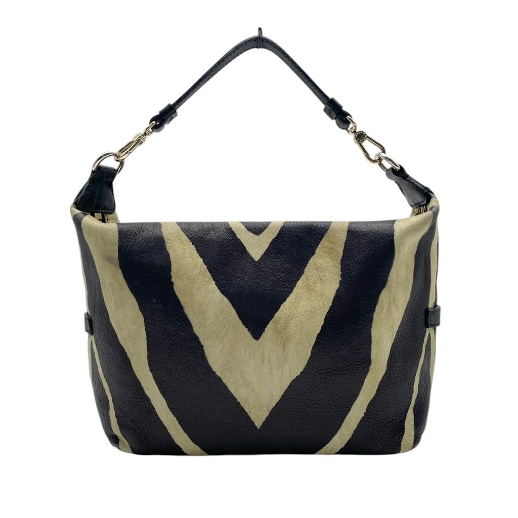 Used Furla Shoulder Bag Zebra Pattern 2-Way Shoulder BagShoulder Bag black/white leather Women