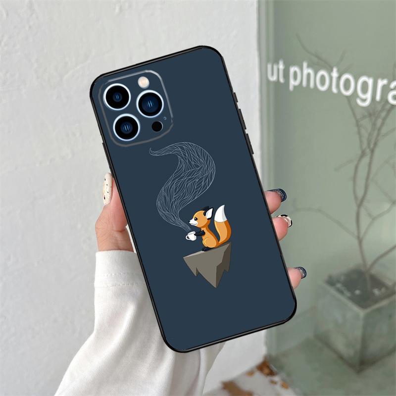 Anime Funny Fox Silicone Soft Case For iPhone 17 Air 11 14 15 16 Pro Max 13 12 Mini 16 Plus 16e Back Cover