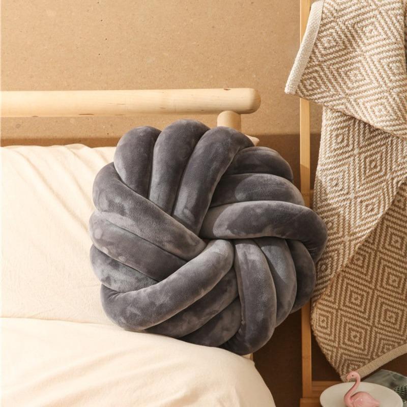 Comfortable and Cute Cushions Long Rails Decorate Bedrooms Playrooms New Hand-woven Mats Soft Knotted Pillows