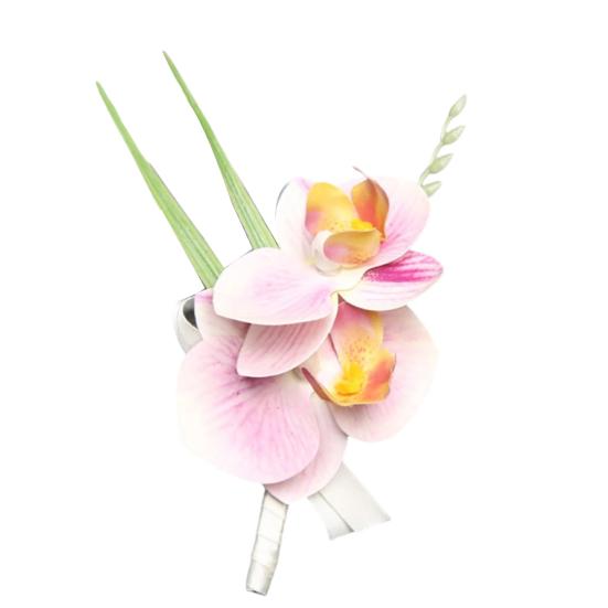 Evropská Phalaenopsis Orchidej Květ do klopy Svatební korsáž pro družičku Ženicha Elegantní Látková Květina na Párty Maturitní dárek pro Ženy