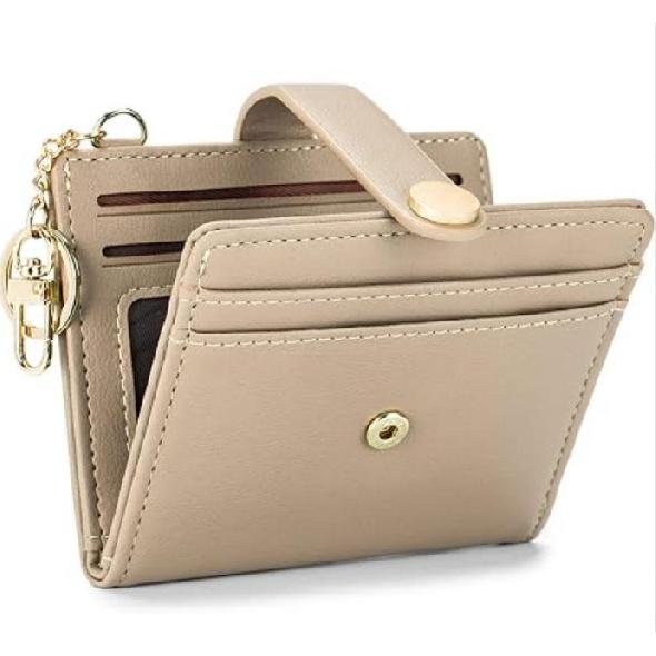 New Arrival Hot Sale Women'S Ultra-Thin Wallet Bifold PU Leather Card Clamp With Key Chain Zipper Document Package
