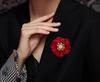 Fashion Red Flower Brooch for Women Female Jewelry Party Wedding Office Decoration Coat Scarf Lapel Pins Gifts