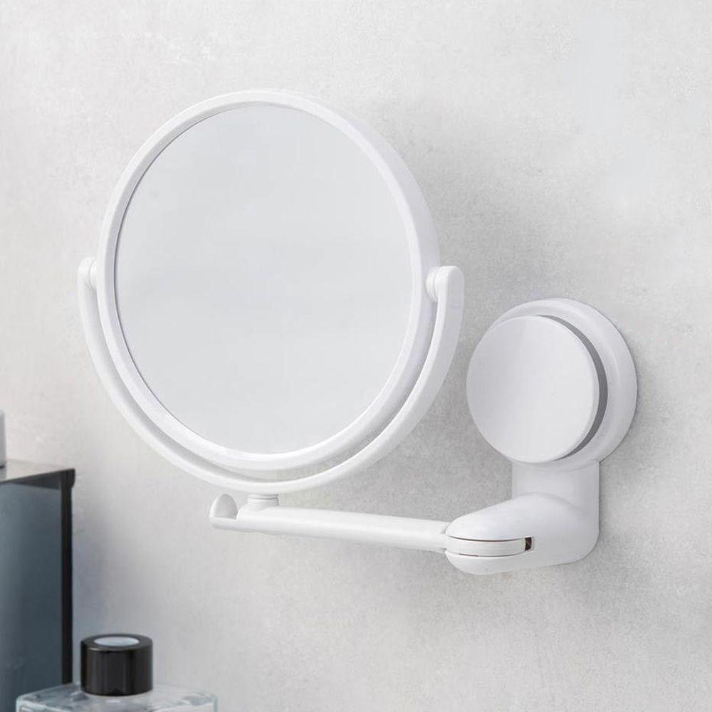 360°rotating Folding Makeup Mirror Wall-mounted Installation-free Round Wall-mounted Shaving Mirror HD Bath Accessories