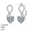 Sterling Heart Knot Drop Earrings Women With 2ct Moissanite 6.5mm Zircon Fresh Sweet Style Jewelry