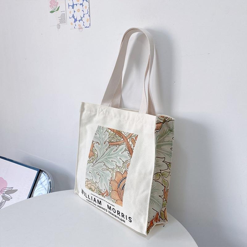 Очень толстая холщовая женская сумка на плечо Ван Гог Моррис винтажная картина маслом сумка на молнии книги большая сумка для женщин покупки 1547₽