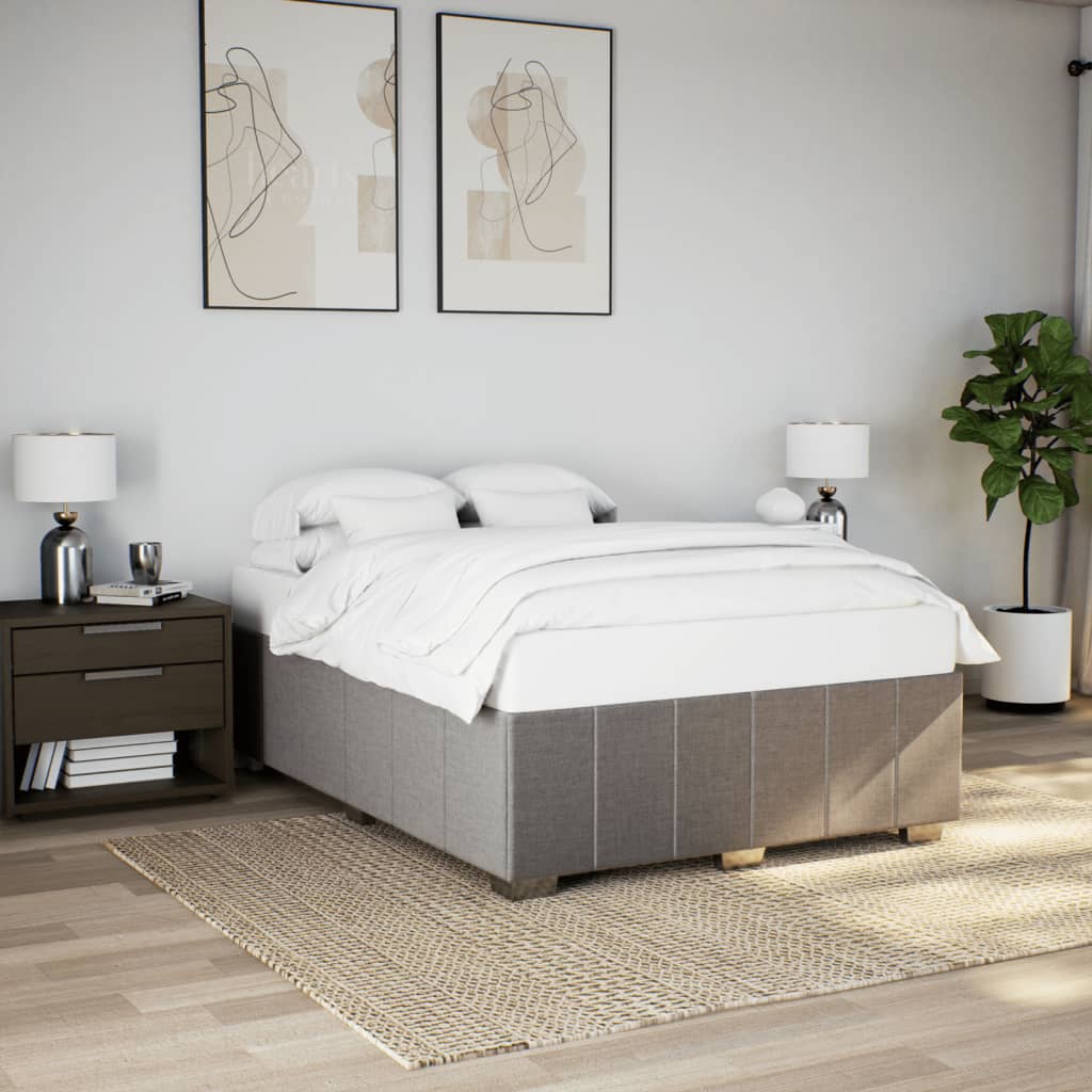 Vidaxl Bed Frame Without Mattress, Taupe, 140X200 Cm, Upholstered