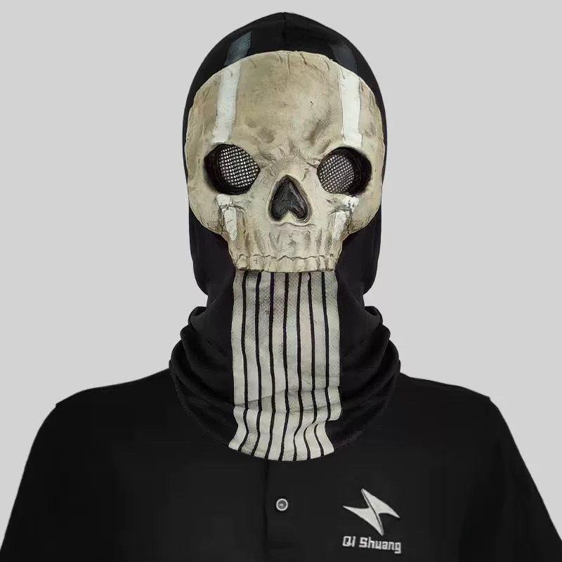 Vintage Silicone Skull Mask Cosplay Ghost Full Face Cover for Outdoor Headgear Riding  Costume Props Party Accessories Halloween